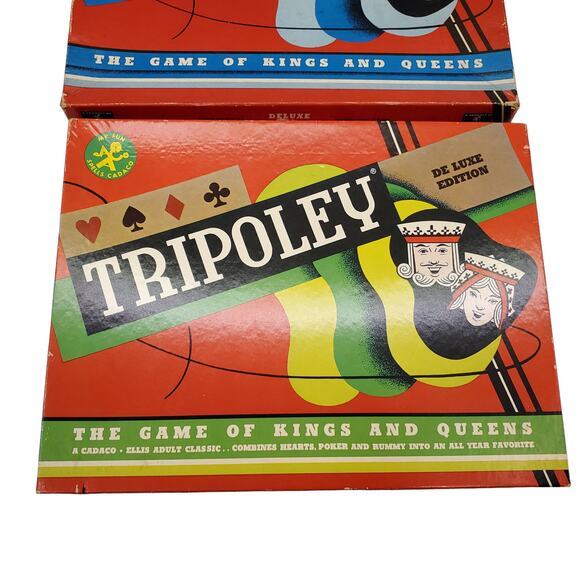 Tripoley DeLuxe Edition Vinyl Game Mats Poker Hearts Rummy Cadaco Vintage - Picture 2 of 16
